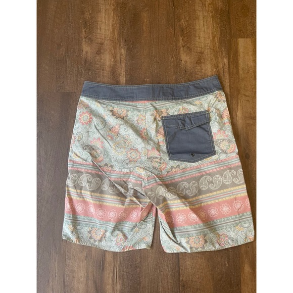 Quiet Storm Board Shorts Paisley Surf Swim Trunks Drawstring 33 - Picture 2 of 5